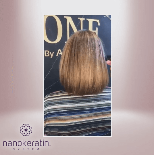 Hair smoothing Before and after results for Hair with Highlights -  Nanokeratin system