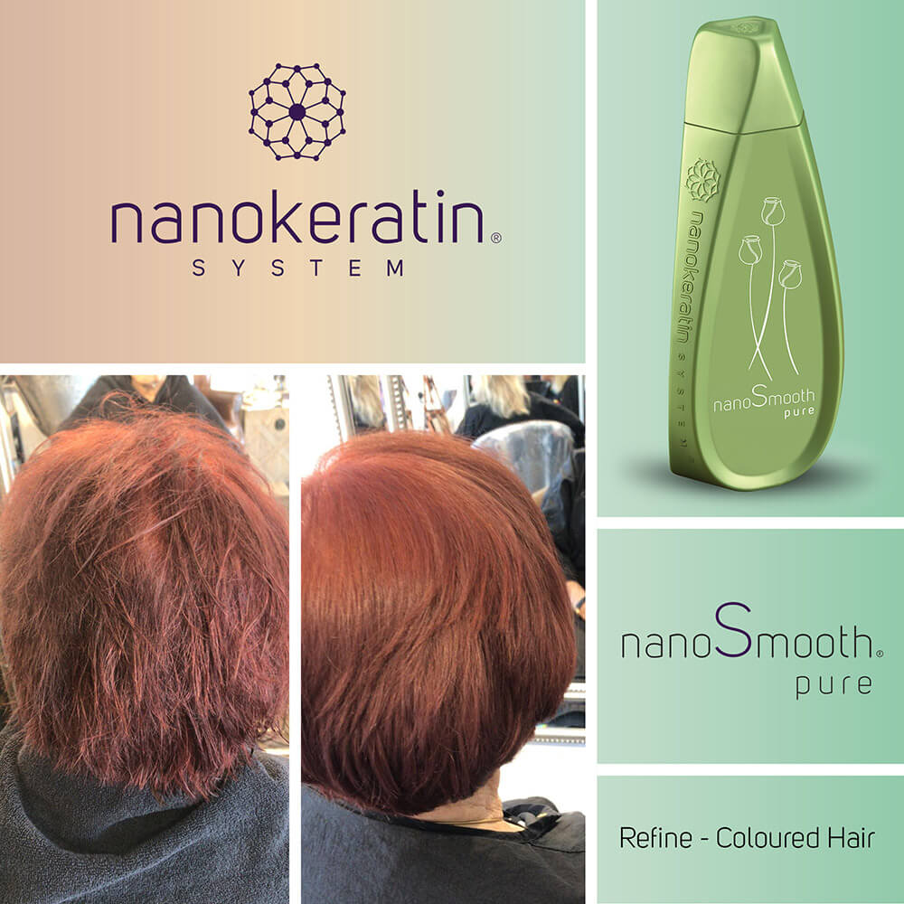 hair smoothing for coloured hair nanokeratin system