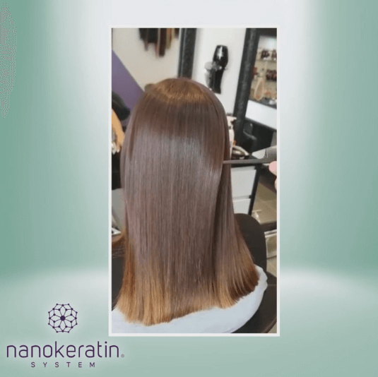 Hair smoothing for dyed Hair Before and after results - Nanokeratin system